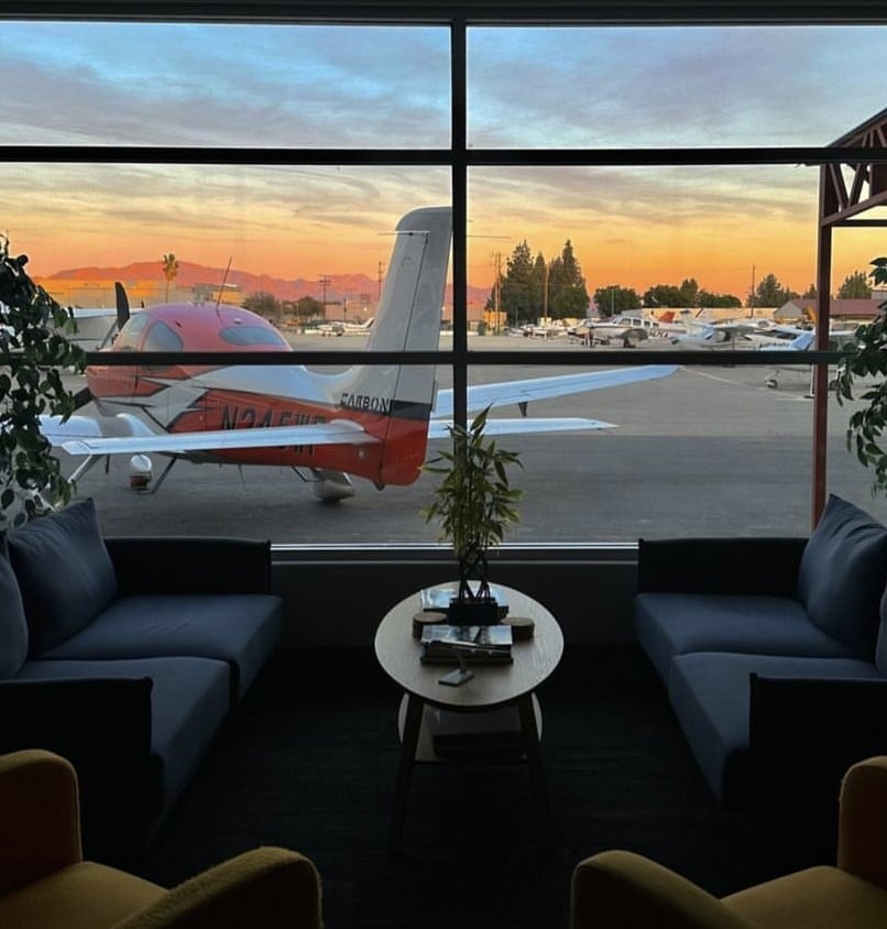 Beautiful Office with a Cirrus Airplane